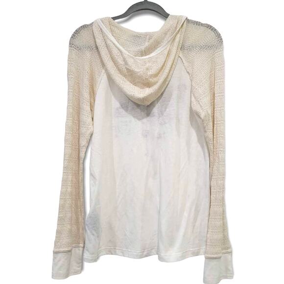 Harley Davidson Lace Sleeve Pullover Henley Long Sleeve Hooded Top Women Sz S - Picture 3 of 7